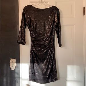 Parker black sequin dress